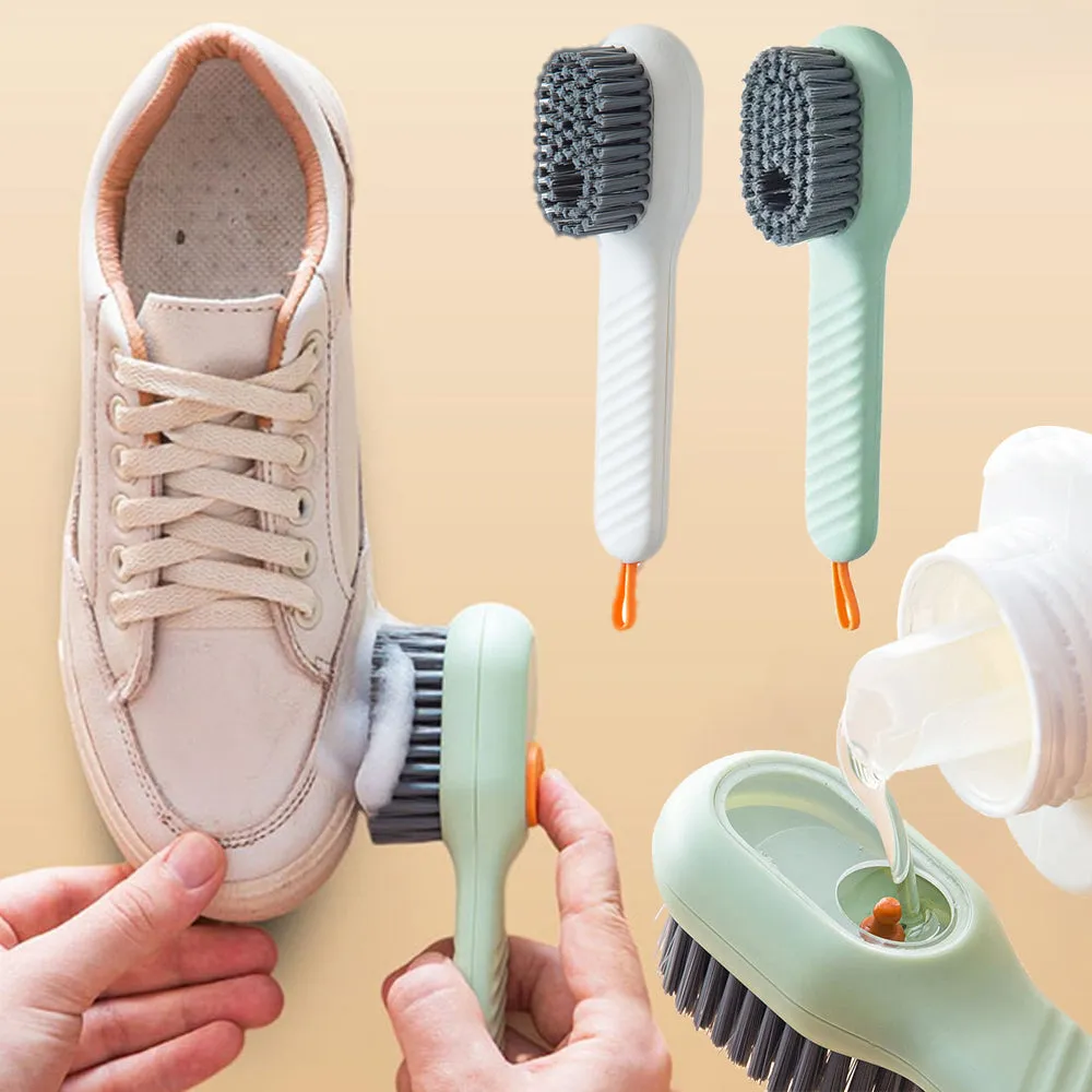 1 Pcs Cleaning Brush Soft Bristled Liquid Shoe Brush Long Handle Brush Clothes Brush Shoes