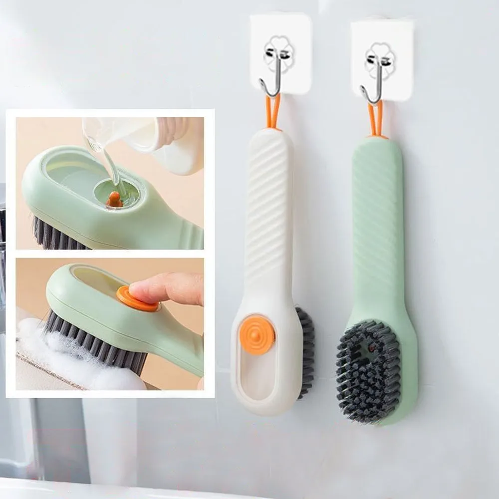 1 Pcs Cleaning Brush Soft Bristled Liquid Shoe Brush Long Handle Brush Clothes Brush Shoes