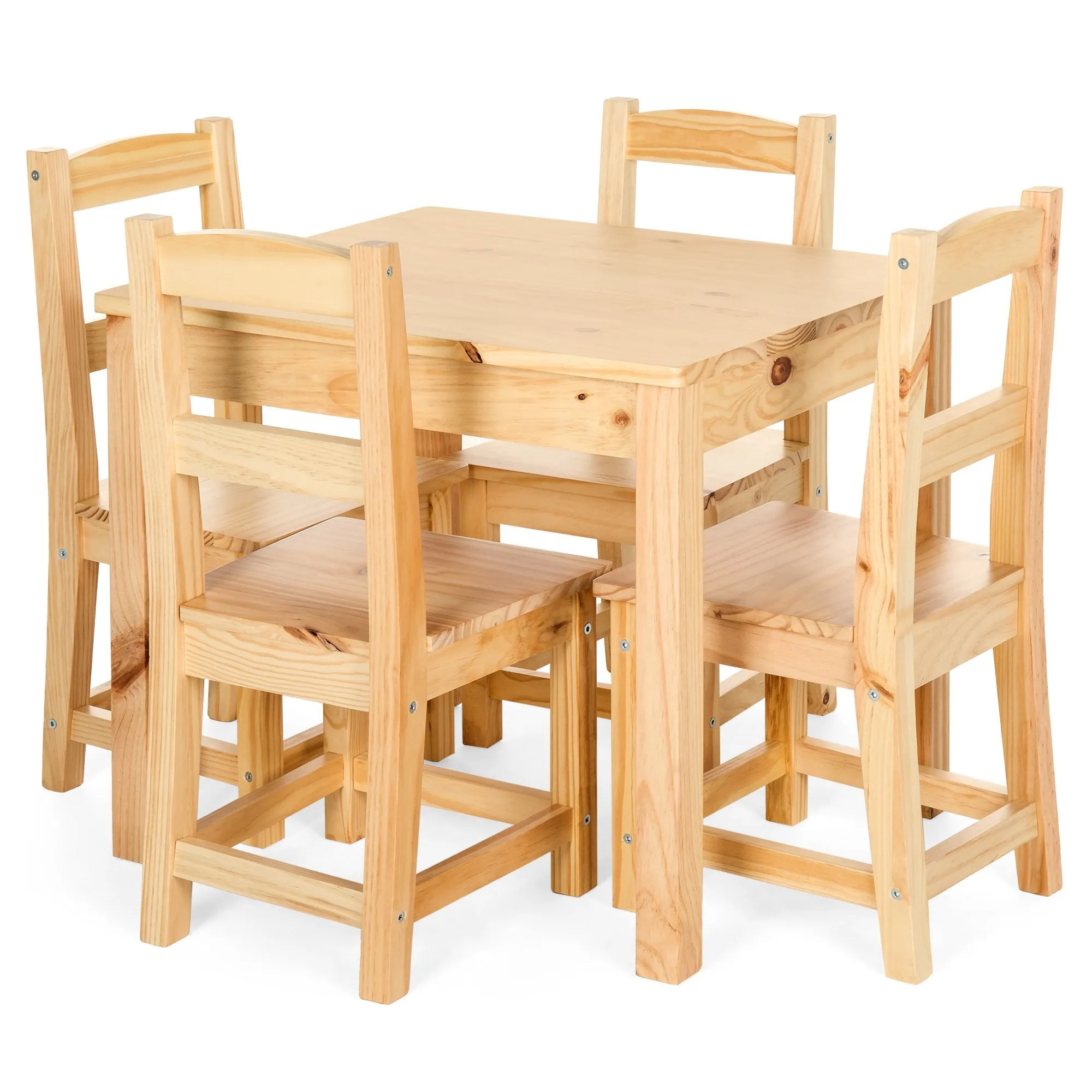 5-Piece Kids Wooden Activity Table Furniture Set w/ 4 Chairs