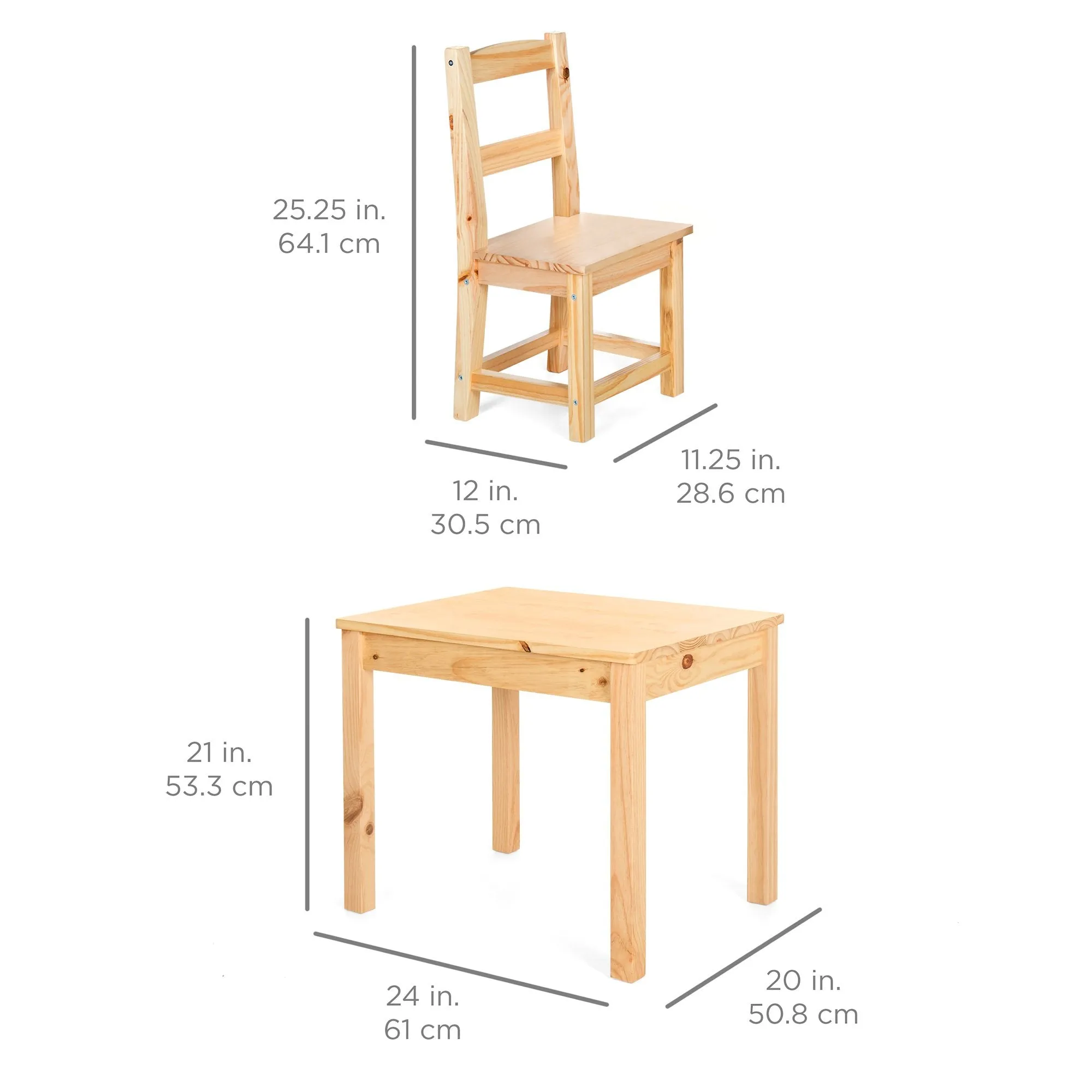 5-Piece Kids Wooden Activity Table Furniture Set w/ 4 Chairs