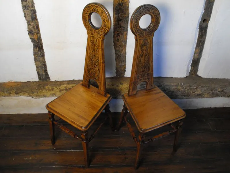 A Good Pair of Arts and Crafts Hall Chairs