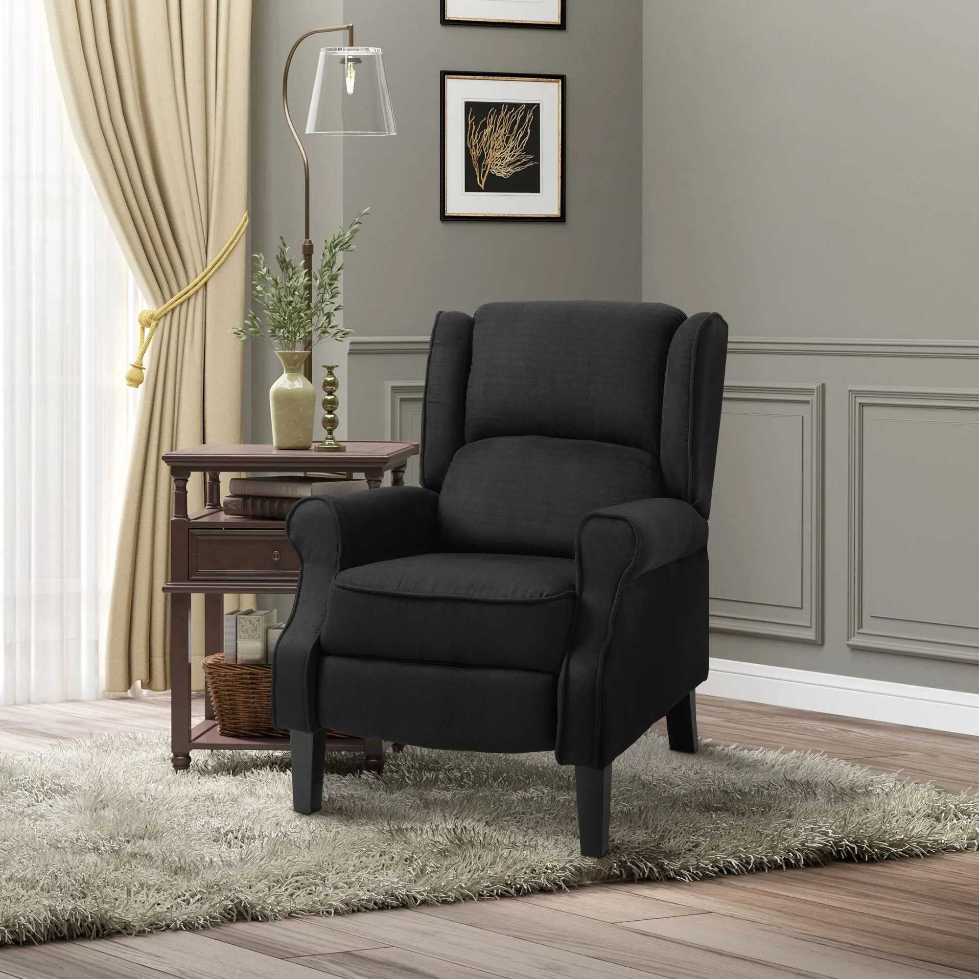 Alanna Massage Recliner Sofa with Heat - Black