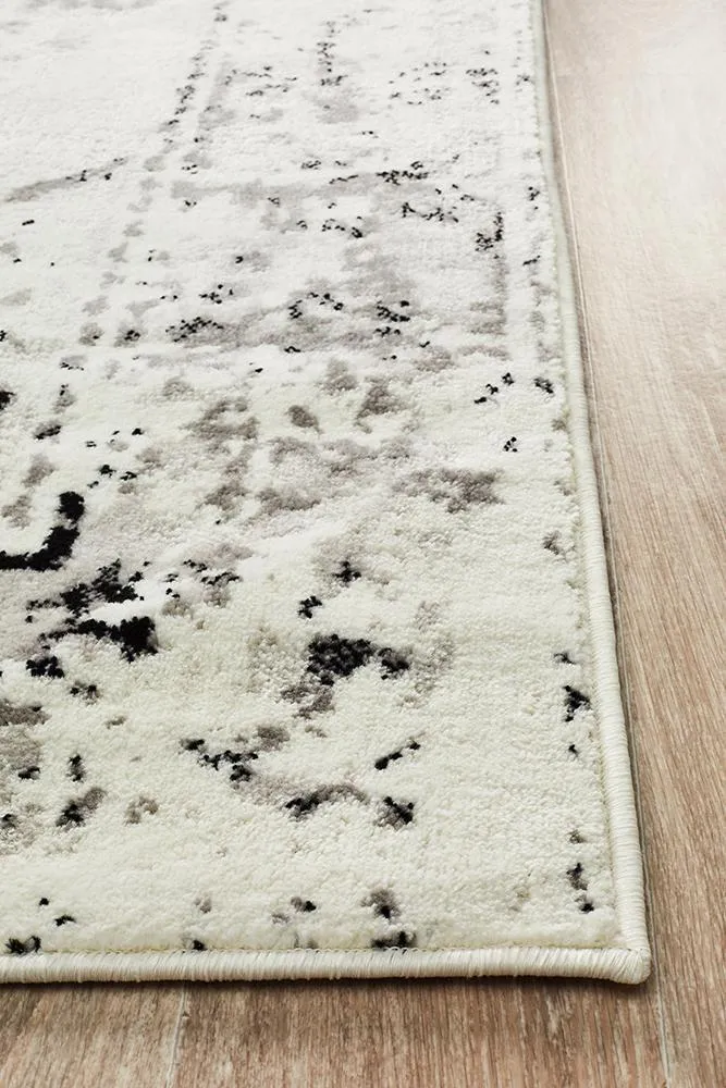 Alexa Transitional Rug White Grey Black