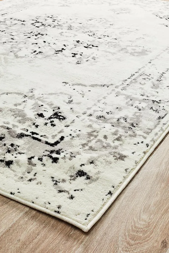 Alexa Transitional Rug White Grey Black