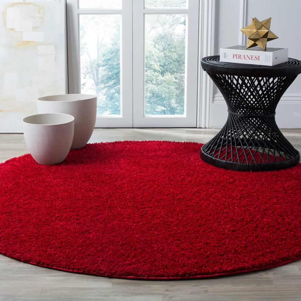 Arizona Shag Red Round Rug