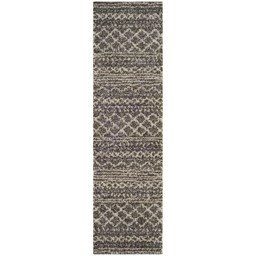 Arizona Shag Tribal Brown/Ivory Runner Rug