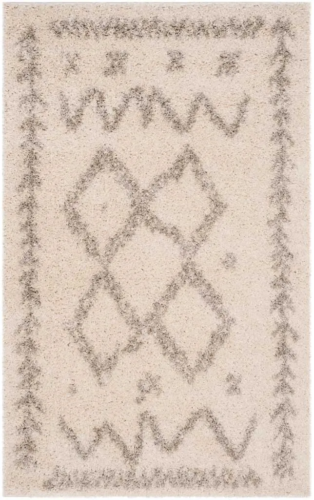 Arizona Shag Tribal Ivory/Gray Area Rug