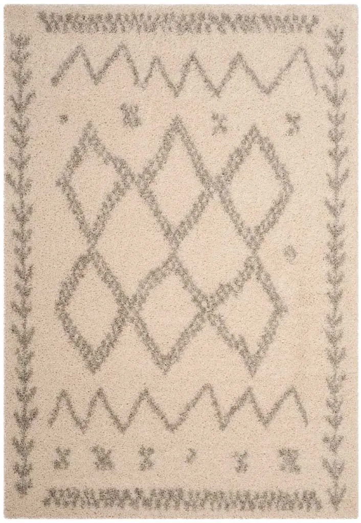 Arizona Shag Tribal Ivory/Gray Area Rug