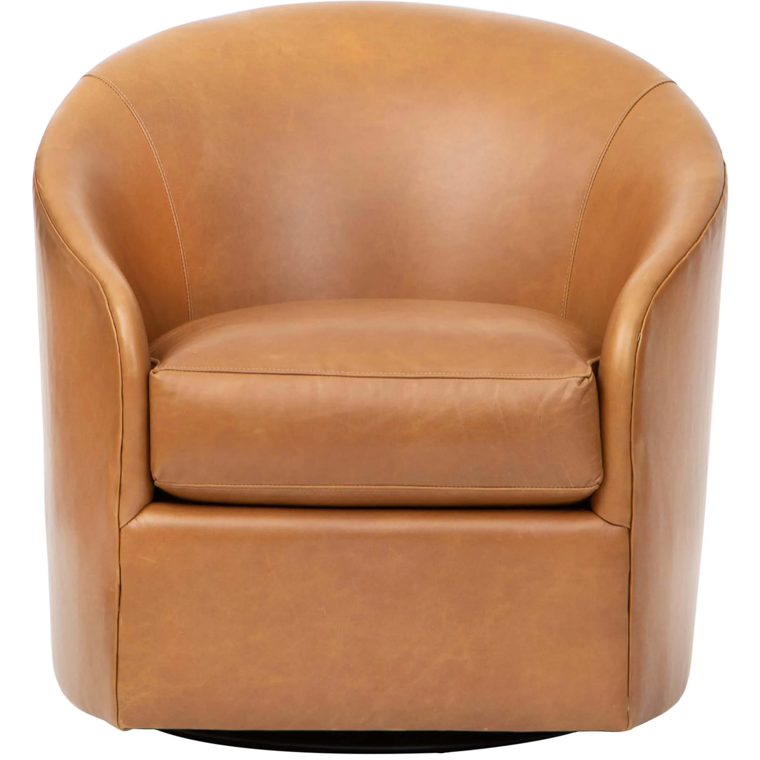 Arlo Leather Swivel Chair, Libby Camel