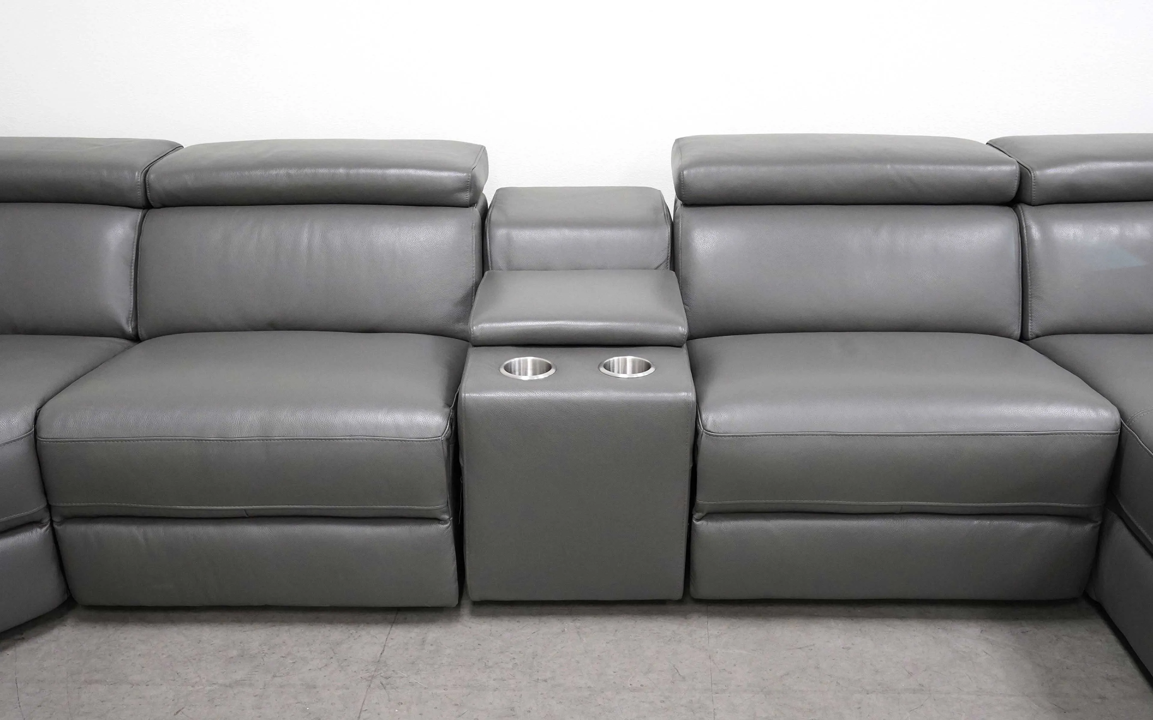 Birt Leather Recliner Sectional Sofa With Chaise