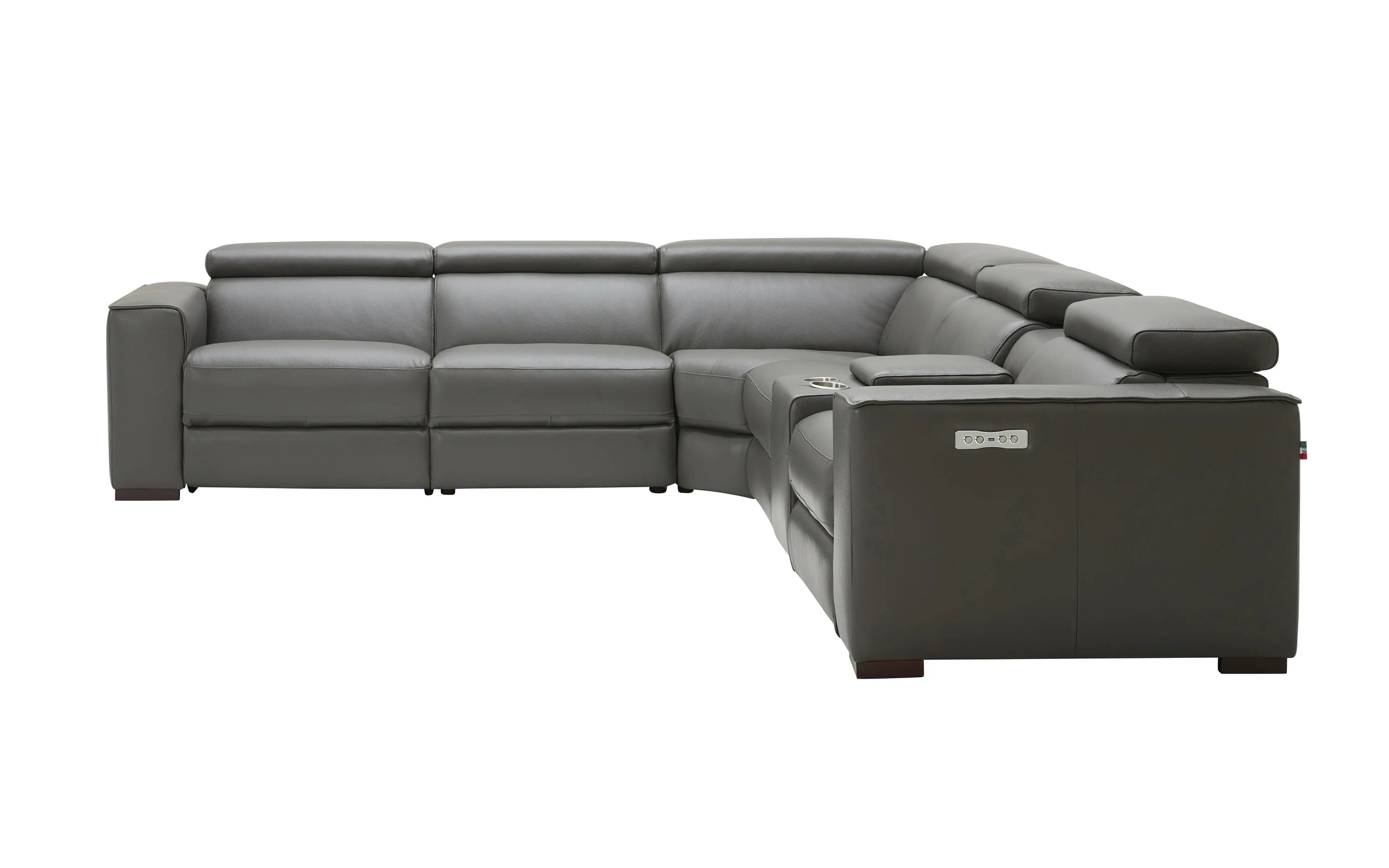 Birt Leather Sectional Sofa With Recliners