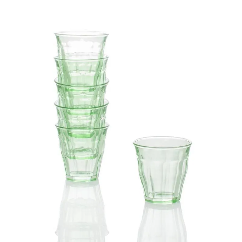 Bistro Glasses Green 8oz, Set of 6