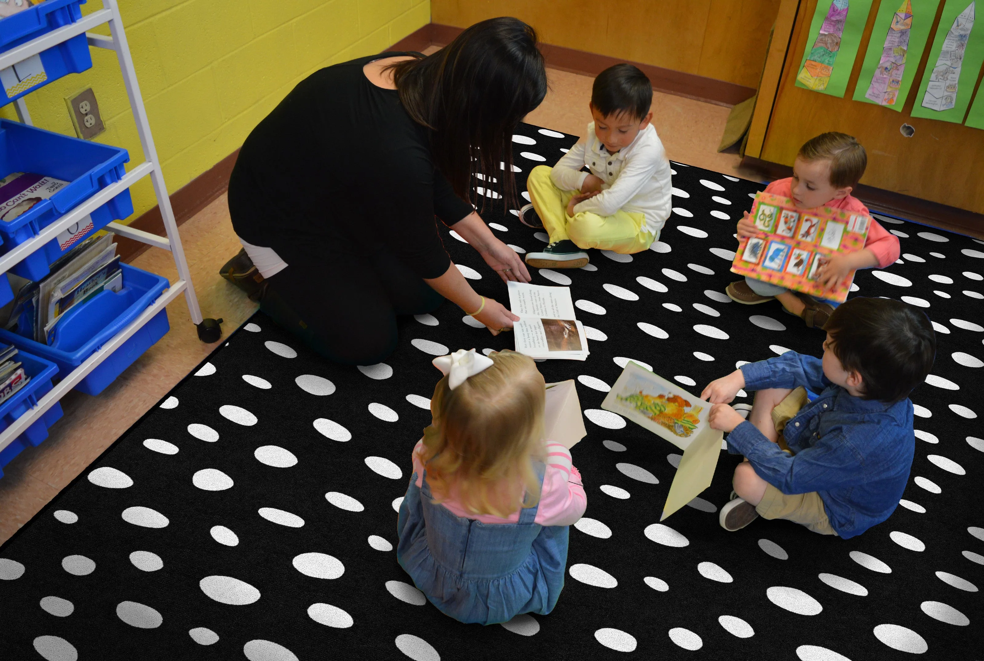 Black and White Spotty Rug | Black and White Classroom Rug | Pinky Promise | Schoolgirl Style