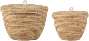 Bloomingville Noi Basket w/Lid, Nature, Water Hyacinth