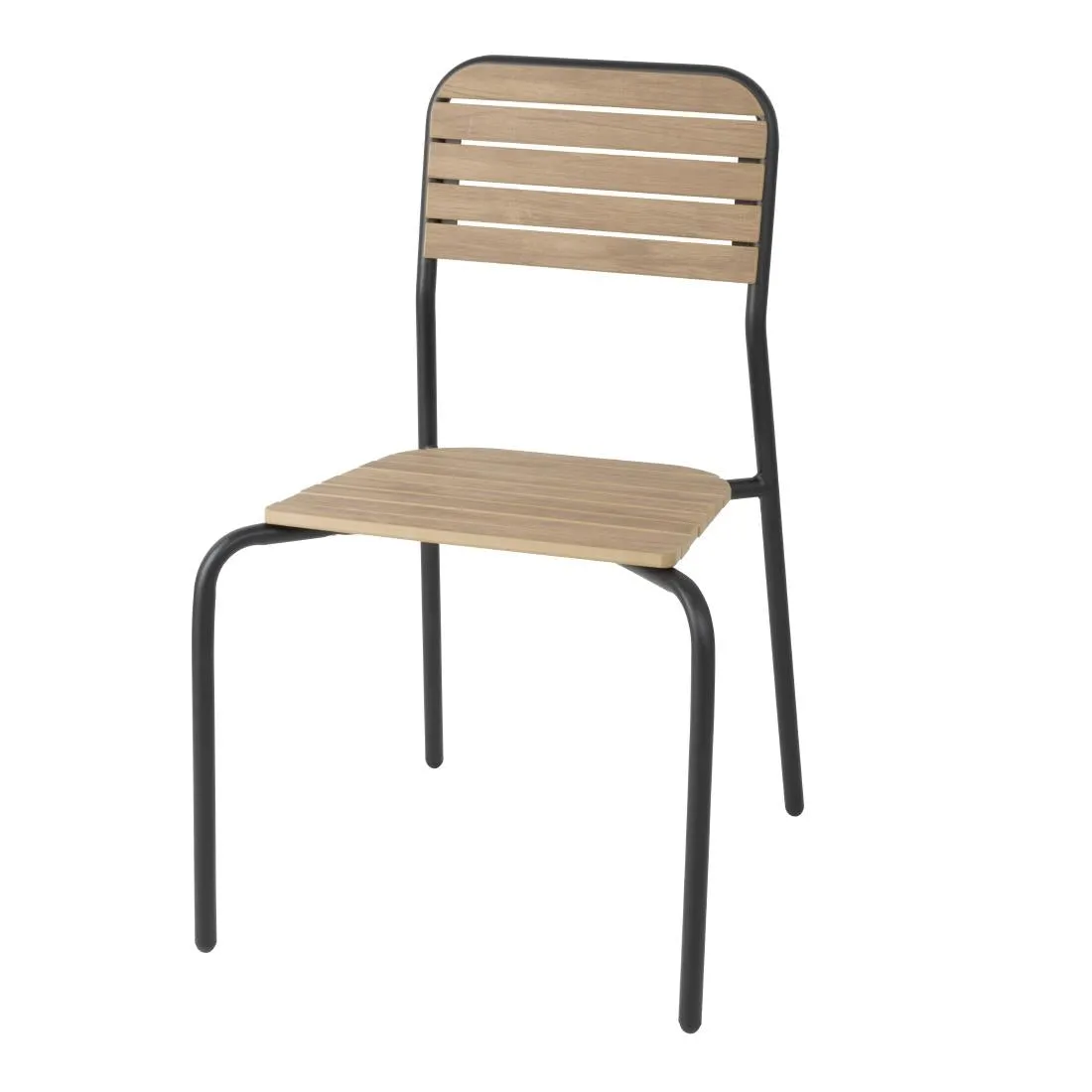 Bolero Santorini Wood Effect Outdoor Chairs (Pack of 4) - FU537