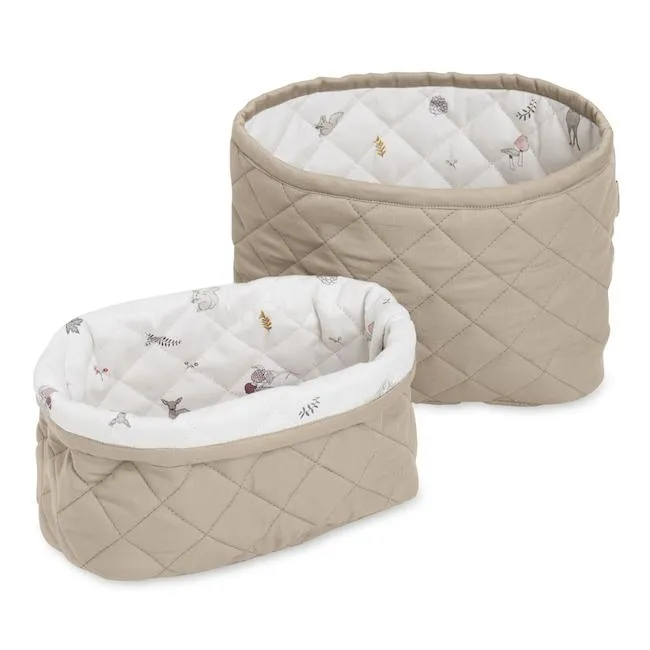 Cam Cam Quilted Storage Basket in Hazel (Set of two)