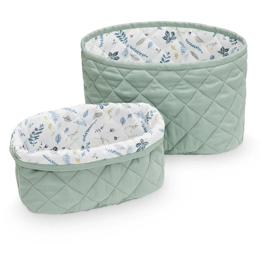 Cam Cam Quilted Storage Basket in Misty Green (Set of two)