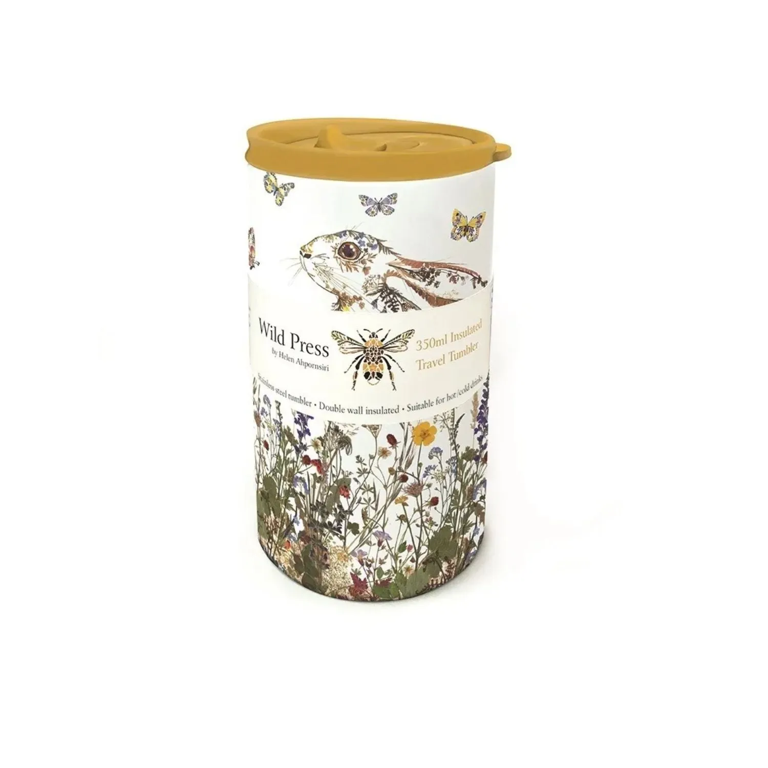 Catherine Rowe 350ml Wild Press - Wildflower Hare Stainless Steel Insulated Travel Tumbler