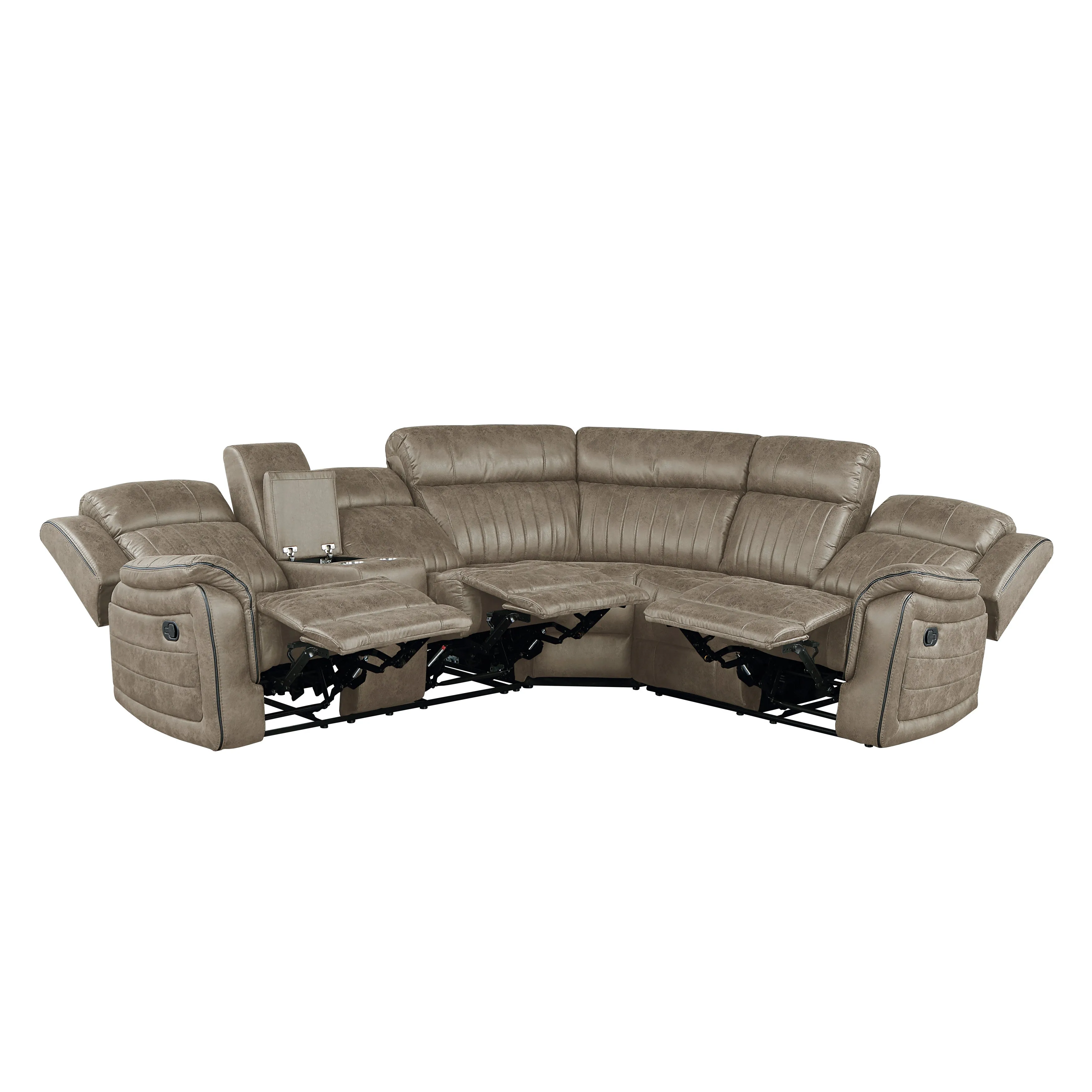 Centeroak Sandy Brown LAF Reclining Sectional