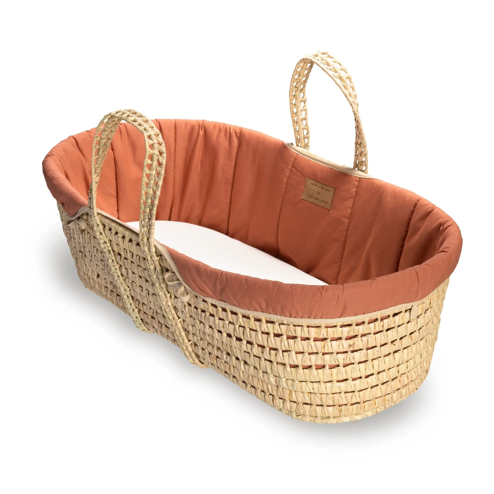 Clair-de-lune Organic Palm Moses Basket Rust Orange