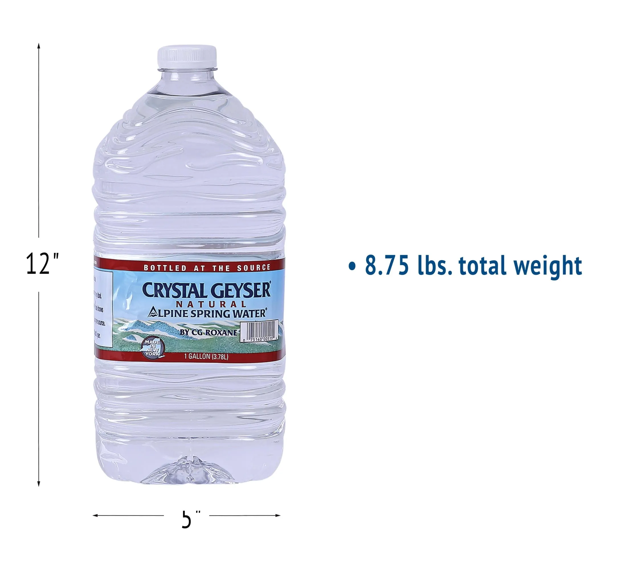 Crystal Geyser Alpine Spring Water, 1 Gallon Plastic Jug