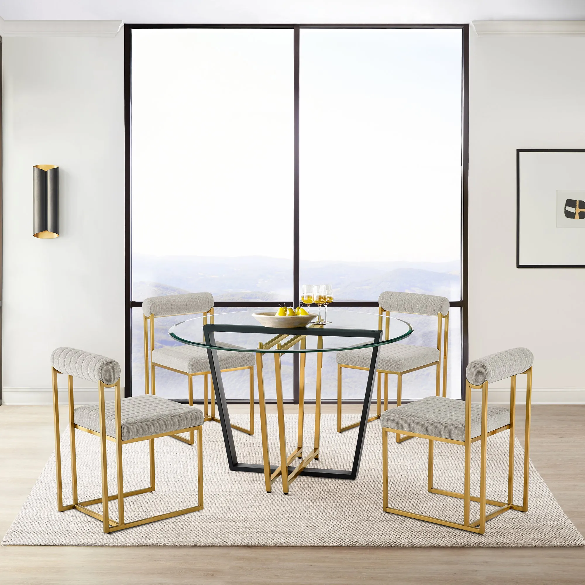 Devi Anastasia 5 Piece Dining Table Set