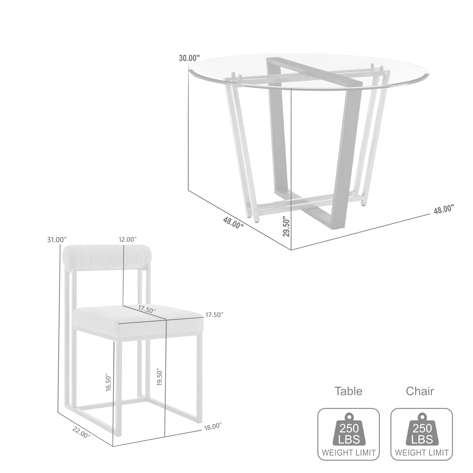 Devi Anastasia 5 Piece Dining Table Set