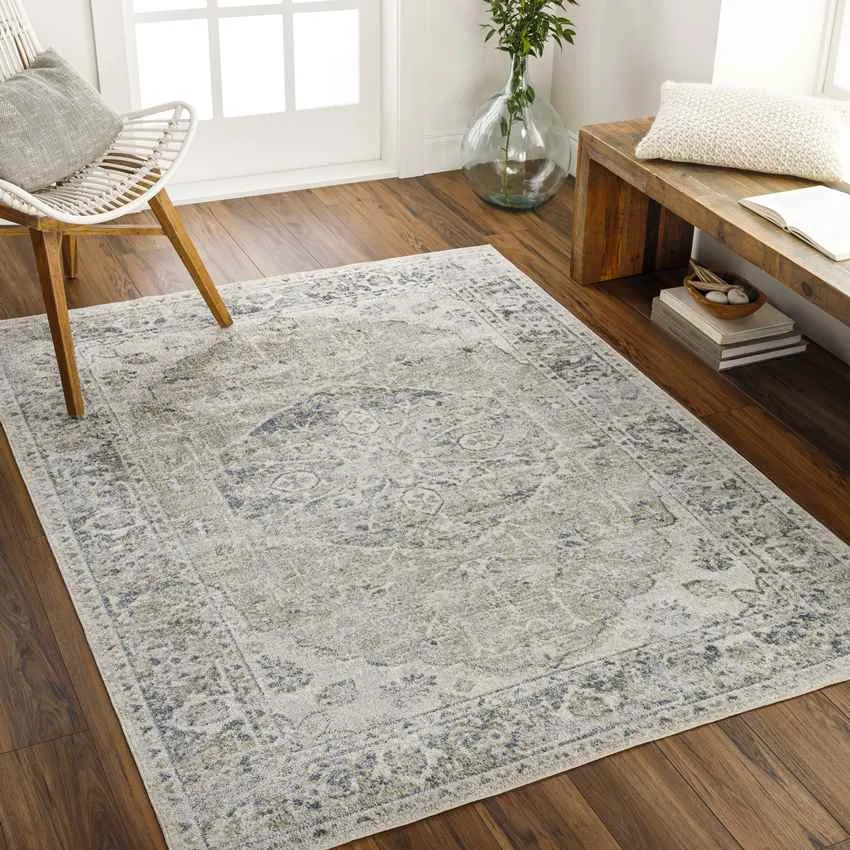 Edmonson 2x3 Traditional Green Area Rug Carpet for Living Room Bedroom or Kitchen (2' x 2'11")