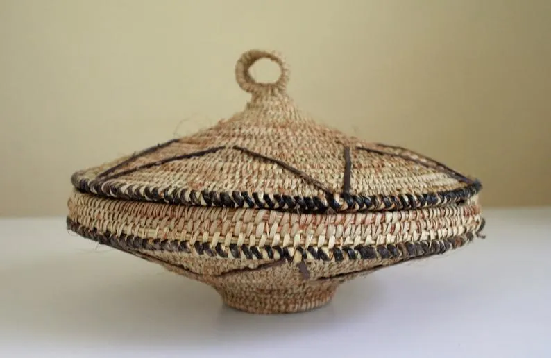 Egyptian woven African basket from Shalateen