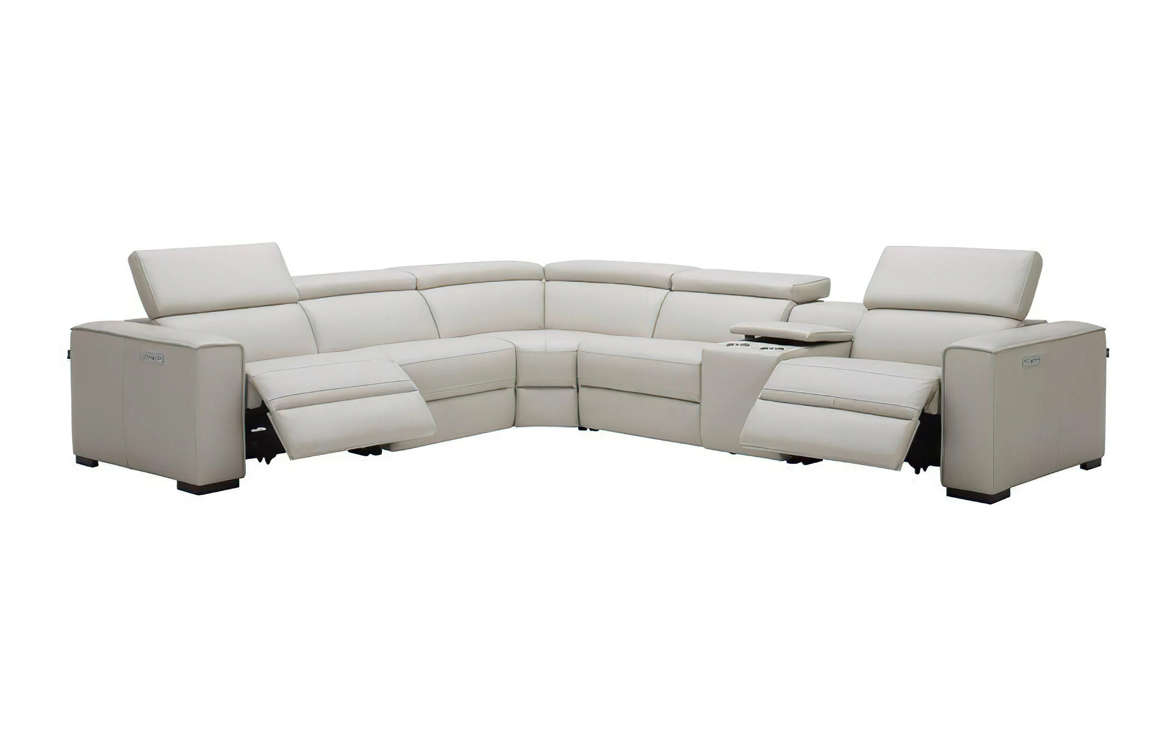 Fabric Birt Sectional Sofa With Recliners