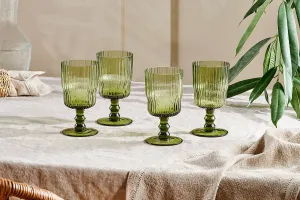 Fali Wine Glass - Olive - (Set of 4)