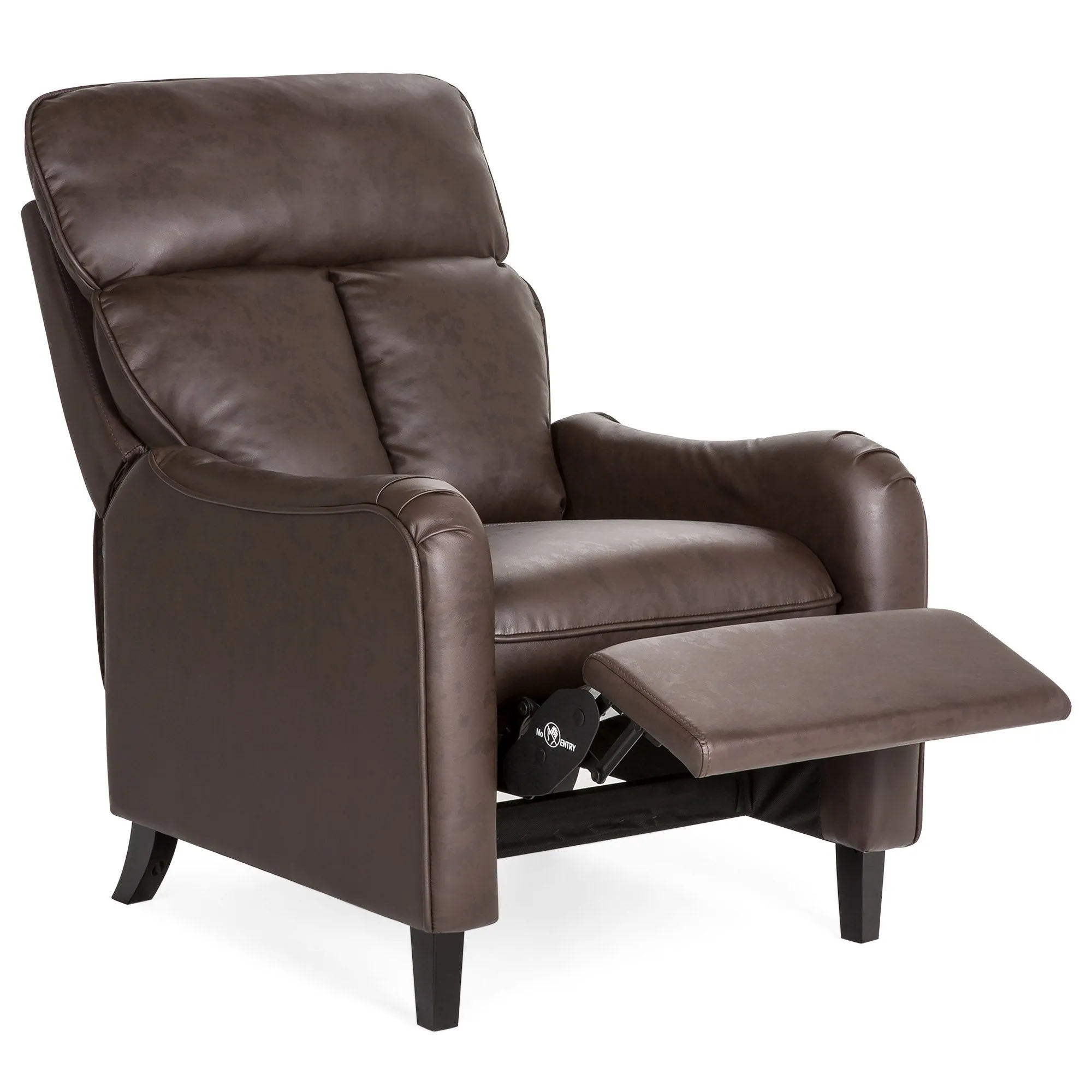 Faux Leather English Roll Arm Chair Recliner w/ 160-Degree Recline, Leg Rest