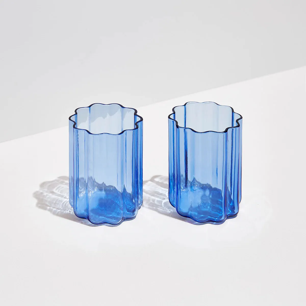 Fazeek Wave Glass Set Of 2 | Blue