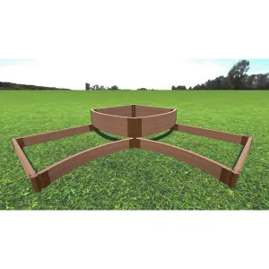 Frame It All | Tool-Free Teardrop Curved Corner Raised Garden Bed (2-Tier) 8' X 8' X 5.5" - Classic Sienna - 2" Profile