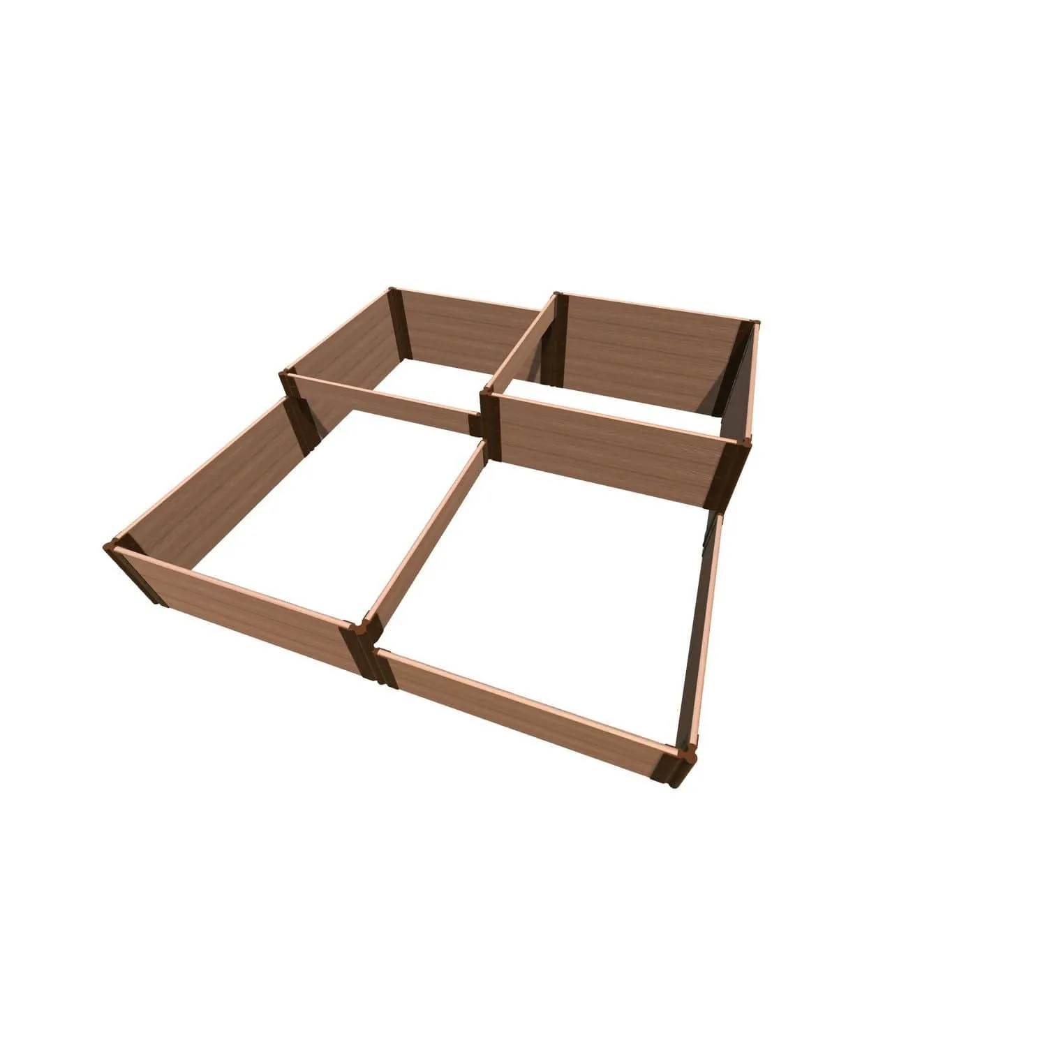 Frame It All | Tool-Free Terraced Square Raised Garden Bed (4-Tier Terrace) 8' X 8' X 22" Classic Sienna