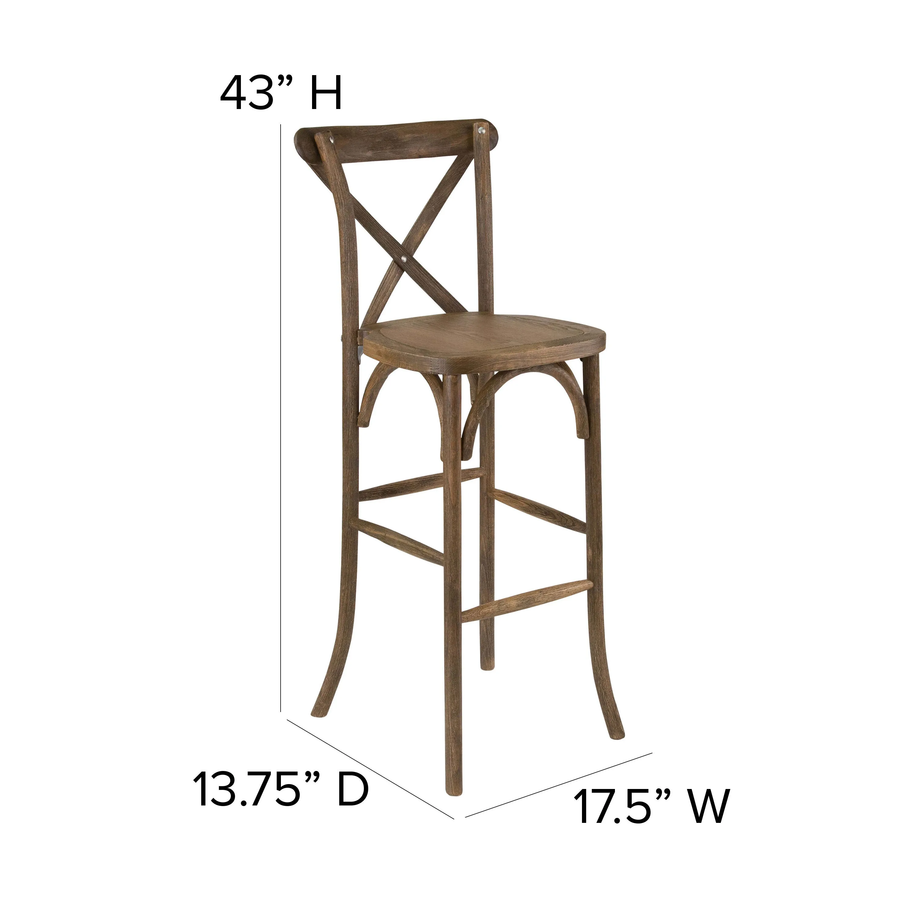 HERCULES Series Wood Cross Back Barstool