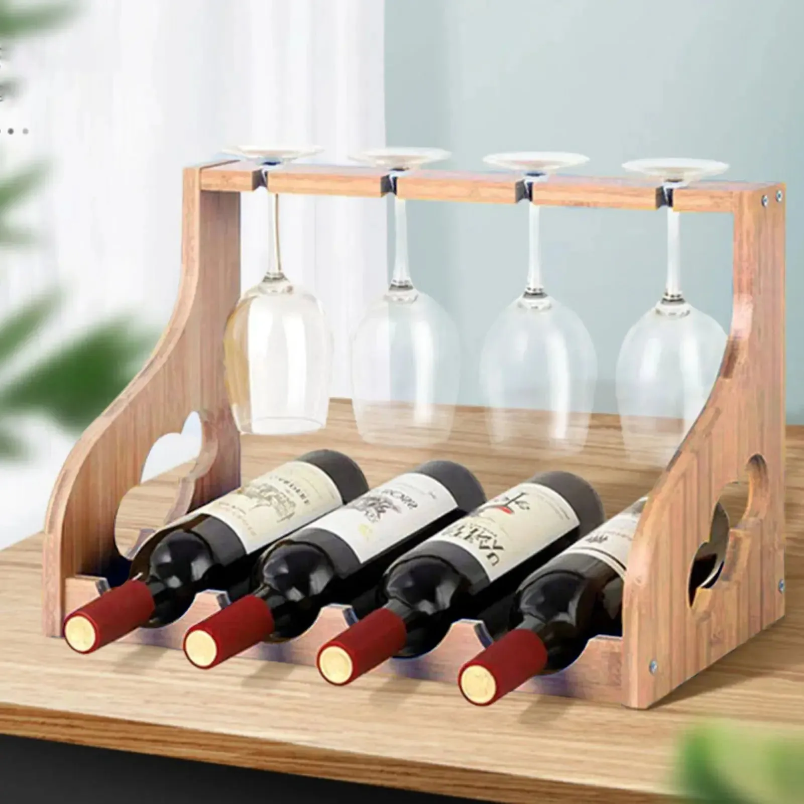 High-Quality Wooden Wine Glass Rack – Stylish Free-Standing Holder