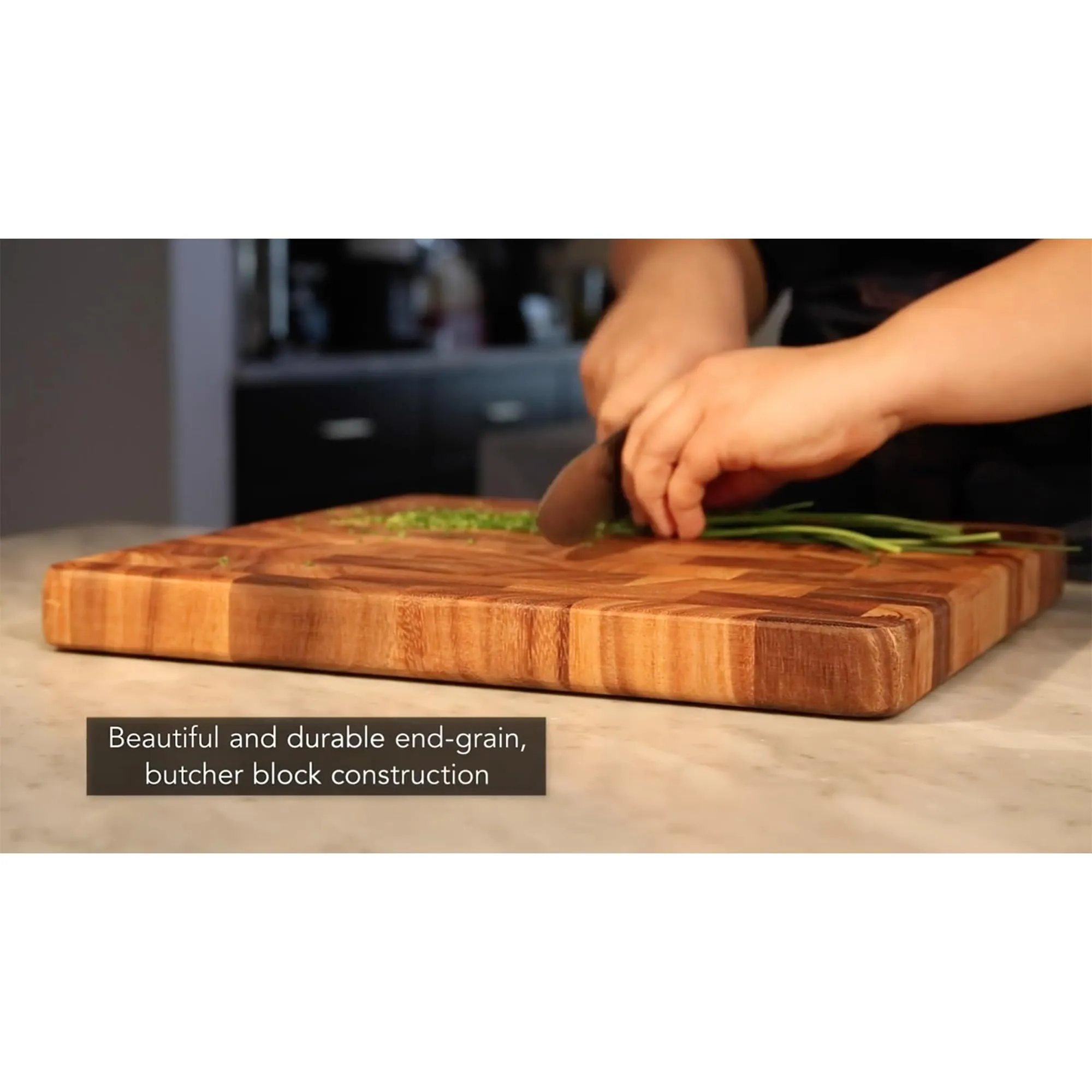 Ironwood Gourmet 28218 Square Charleston End Grain Chef's Board , Acacia Wood 14" Square