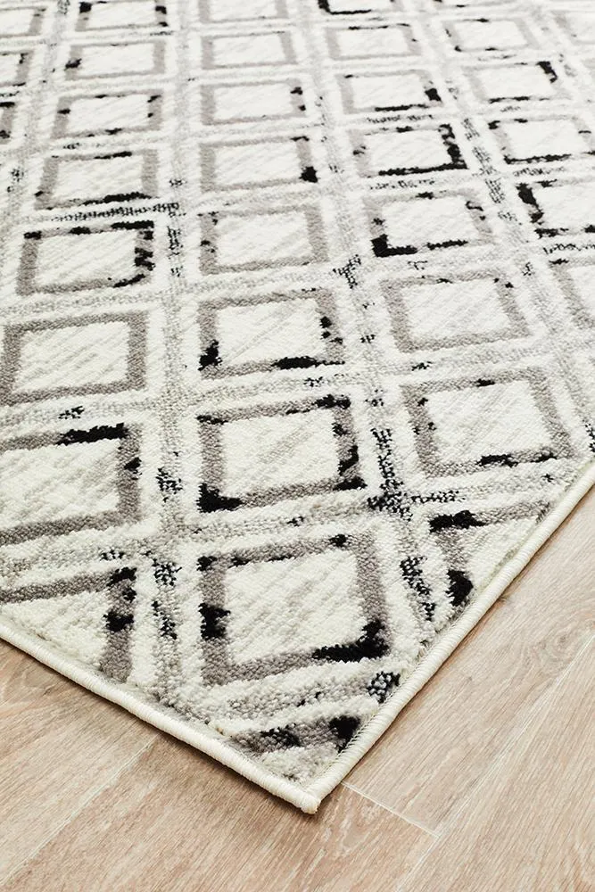 Jordyn Modern Rug White Black Grey