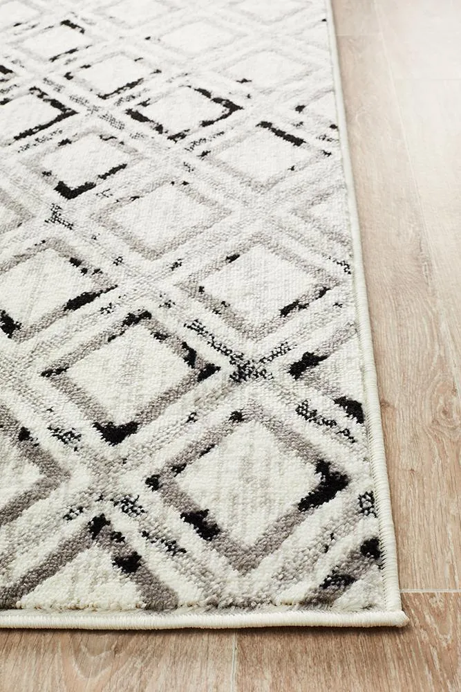 Jordyn Modern Rug White Black Grey