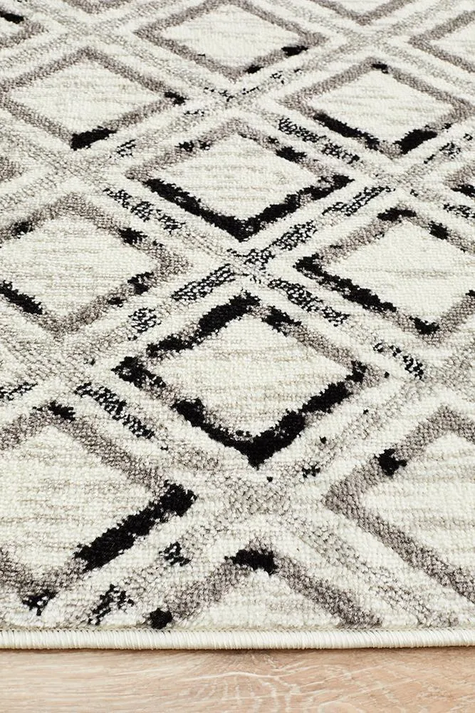 Jordyn Modern Rug White Black Grey