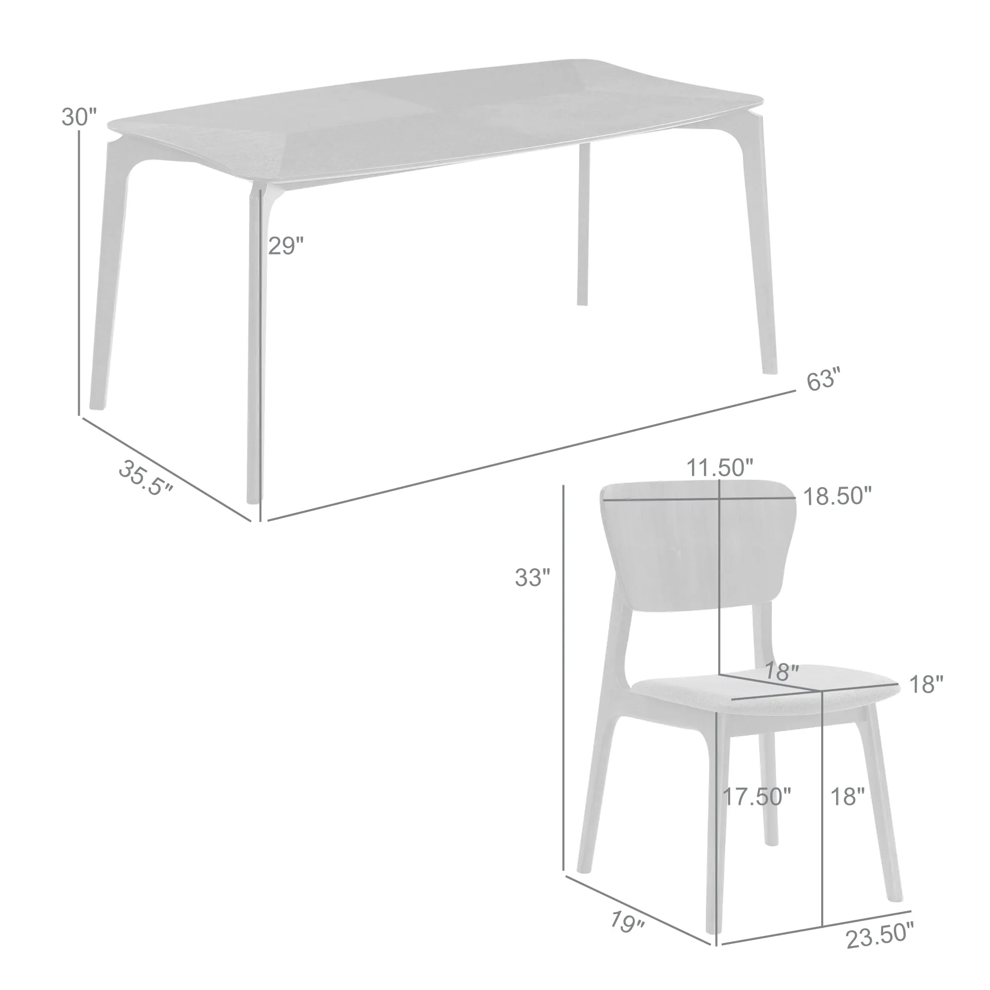 Kalia 5 Piece Wood Dining Set