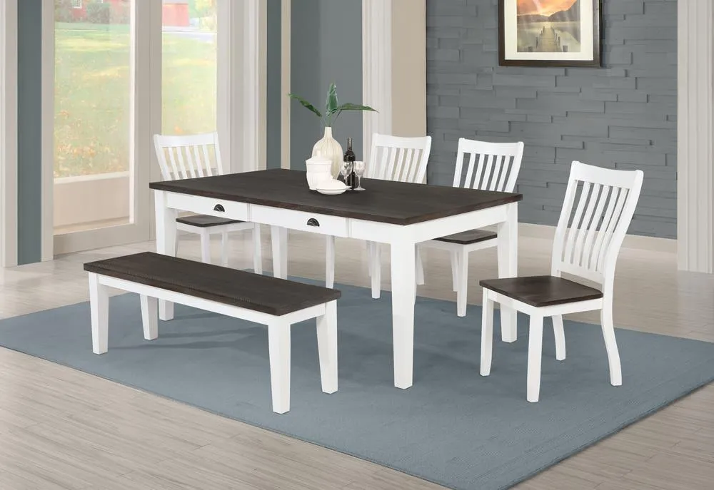 Kingman 5-piece Rectangular Dining Set Espresso and White