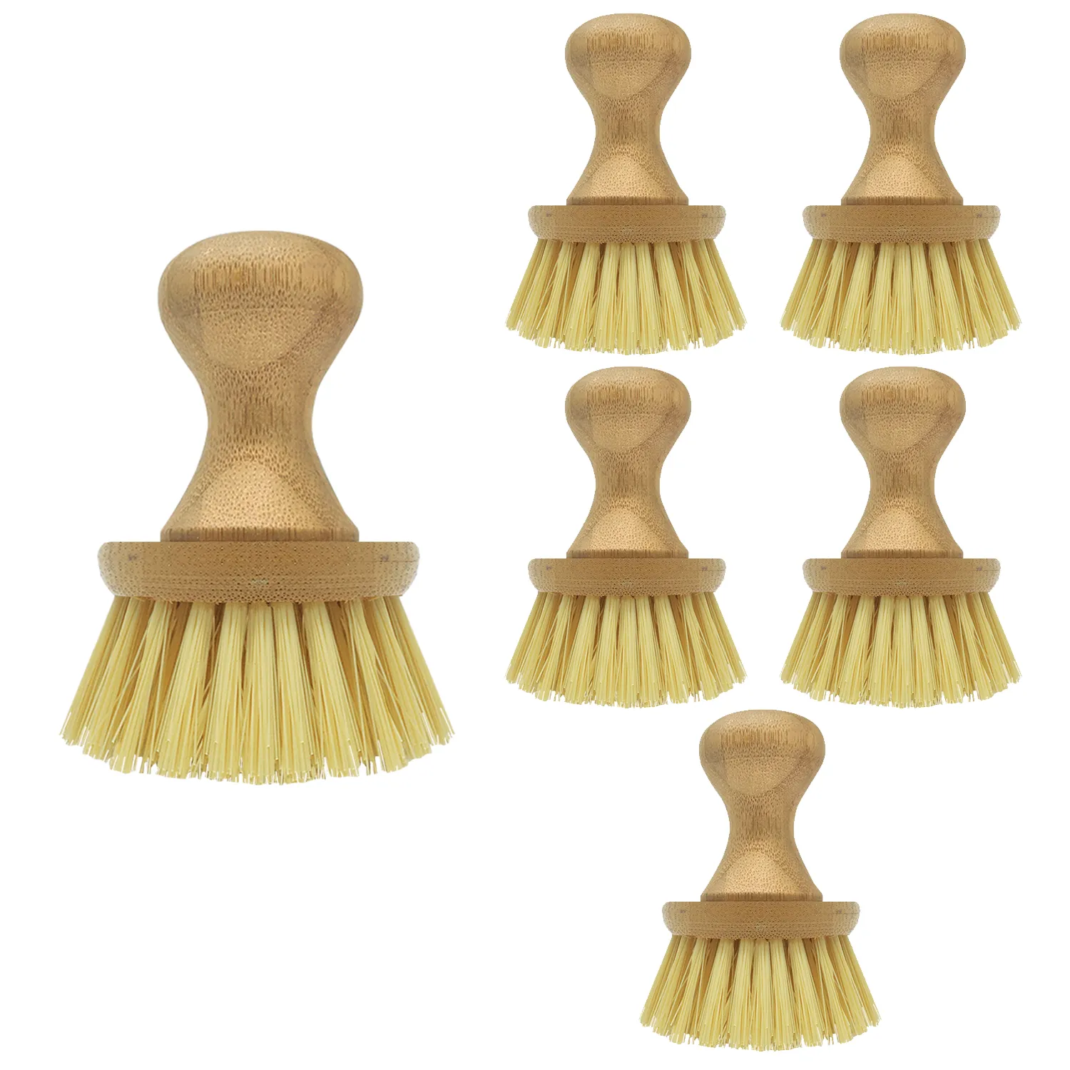 LOLA Eco-Clean Vegetable Cleaning Brush W/ Bamboo Knob, Eco-Friendly - 6 Count