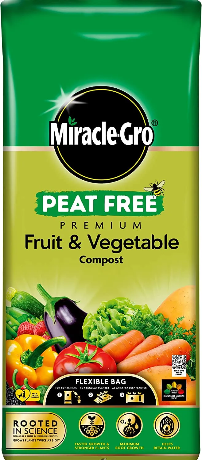 Miracle-Gro 40L Premium Peat Free Fruit & Veg Compost