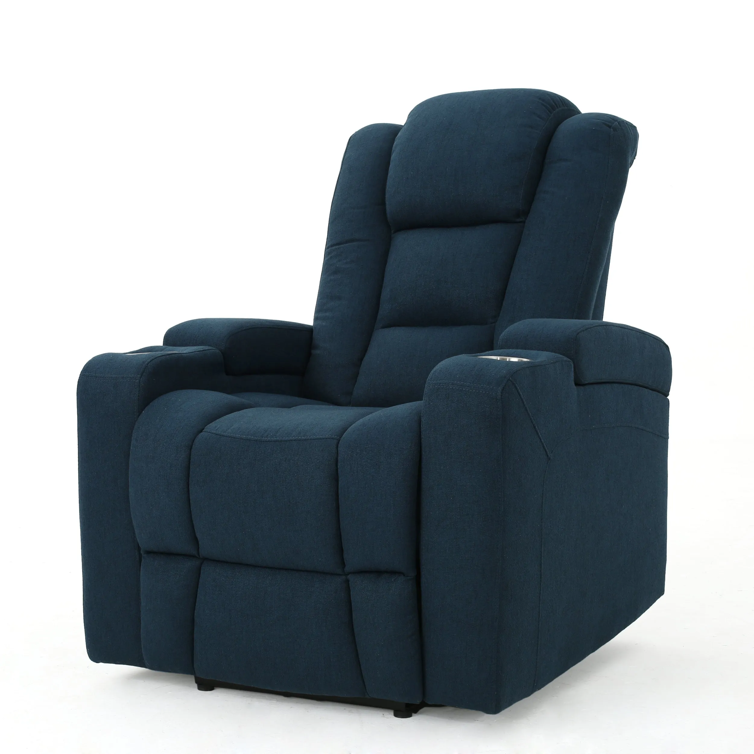 Mylah Recliner Chair with Arm Storage with USB - Navy Blue