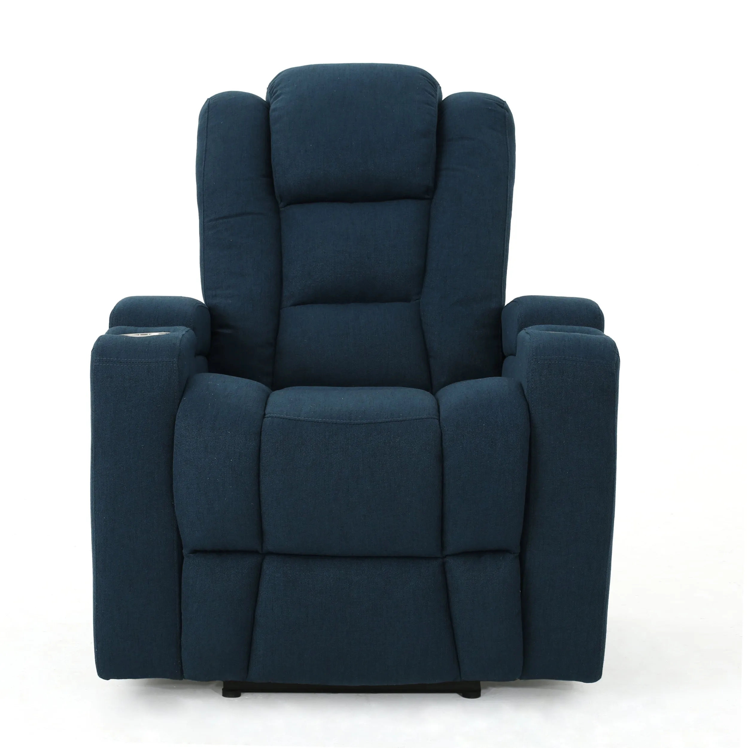 Mylah Recliner Chair with Arm Storage with USB - Navy Blue