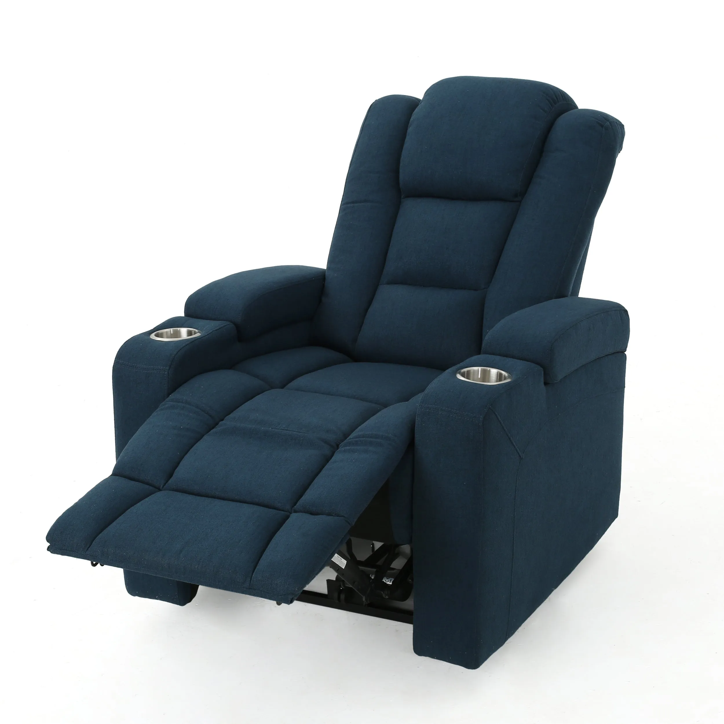 Mylah Recliner Chair with Arm Storage with USB - Navy Blue