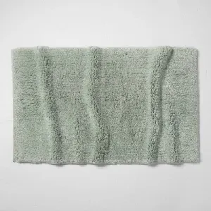 New - 24"x40" Ultra Soft Tufted Bath Rug Light Sage Green - Casaluna