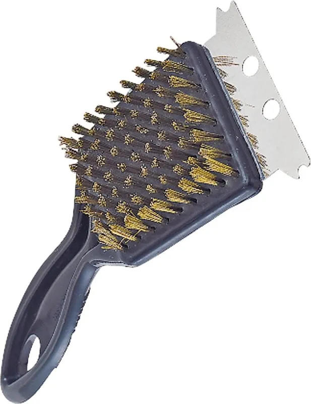 Omaha Grill Brush with Stainless Steel Scraper, 2-1/4 in L Brush, 2-1/4 in W Brush, Stainless Steel Bristle :EA: QUANTITY: 1